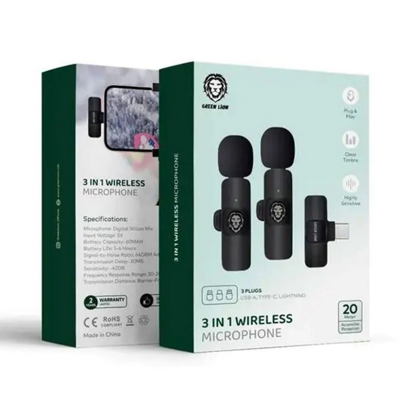  3 in1 Wirelessمیکروفن یقه ای گرین لاین