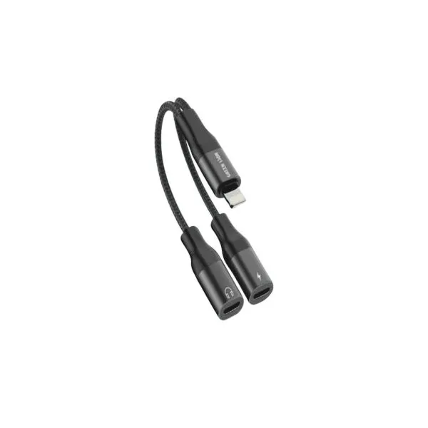 کابل اسپلیتر 2 در 1 صوتی و شارژ گرین لاین مدل GN2ADCHCTCBK