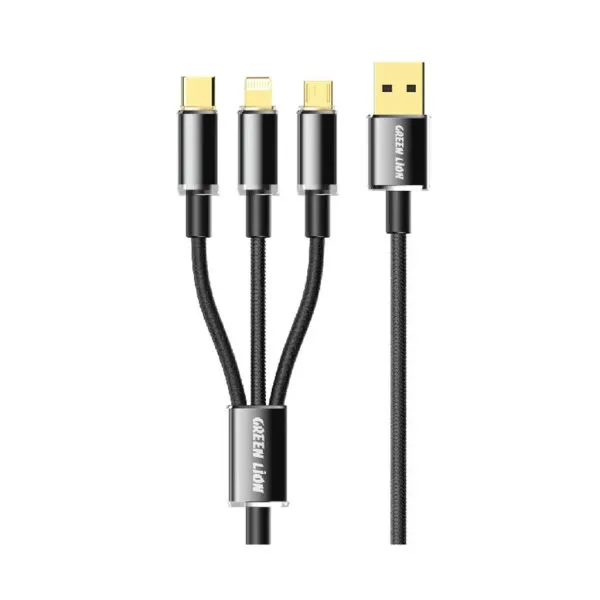 کابل 3 در 1 ( USB-C / Lightning / Micro ) گرین لاین مدل GNTP3IN1CBK