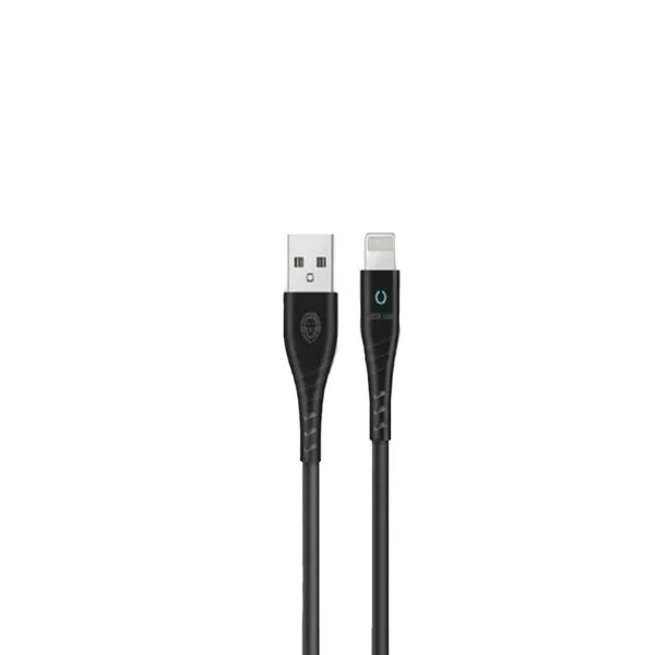 کابل USB-A به Lightning با نشانگر LED گرین لاین مدل GNCCUALTG1MBK طول 1 متر