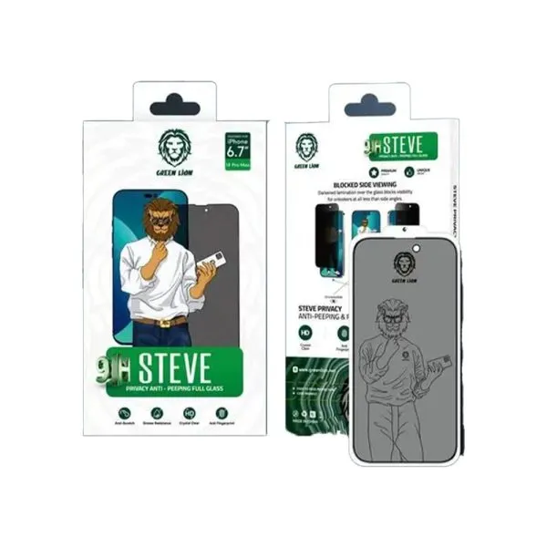 محافظ صفحه نمایش گرین لاین مدل 9H Steve برای iPhone 13/13 Pro/14