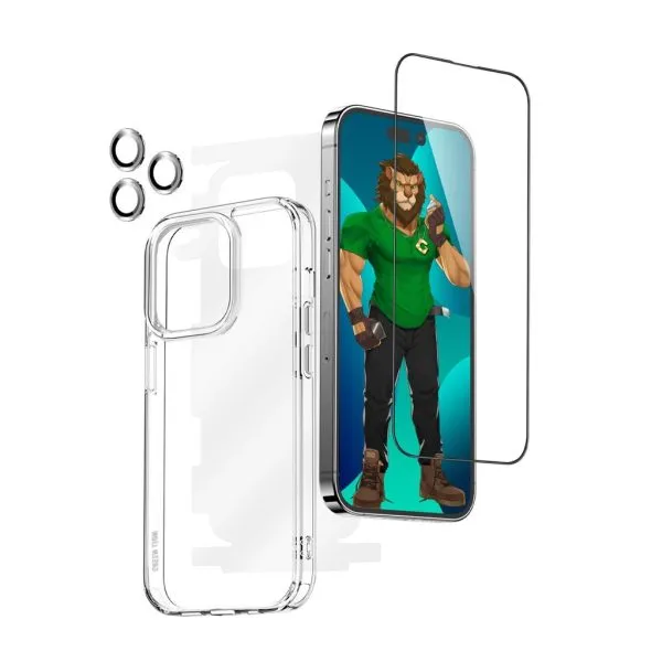 پک محافظتی 4 در 1 برای iPhone 14 Pro گرین لاین مدل GN4IN1PY14PBK