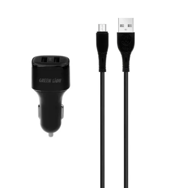 شارژر فندکی گرین لاین مدل GNCC24MCRBK به همراه کابل تبدیل USB-C