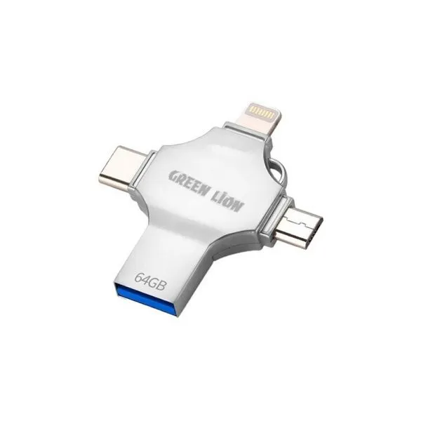 فلش درایو 4 در 1 گرین لاین مدل 64GB | GN4IN1USB64SL