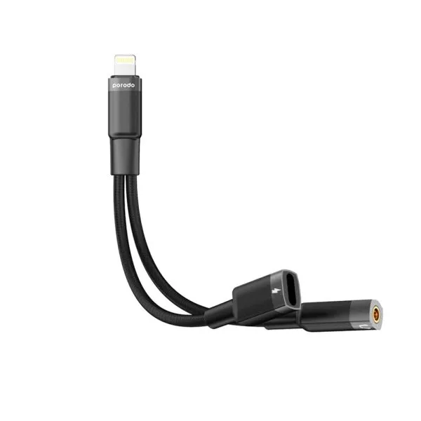 کابل تبدیل 2 به 1 لایتینگ به لایتینگ + 3.5mm پرودو مدل PD-L2LAXCA