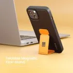 قاب چرمی Morphix Gripstand iPhone 14 Plus PU - نارنجی - برند لِوِلو Levelo - تصویر 3