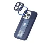 قاب سیلیکونی Morphix با پایه دستگیره چرمی برای iPhone 14 Pro - آبی دریایی - برند لِوِلو Levelo - تصویر 2