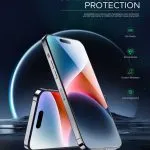 محافظ صحنه 3D Corning Pro برای iPhone 15 Pro Max - Clear - برند گرین لاین Green lion - تصویر 7