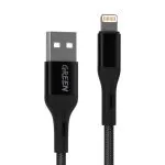 کابل لایتنینگ بافته  1.2m 2A - مشکی - برند گرین لاین Green lion - تصویر 2