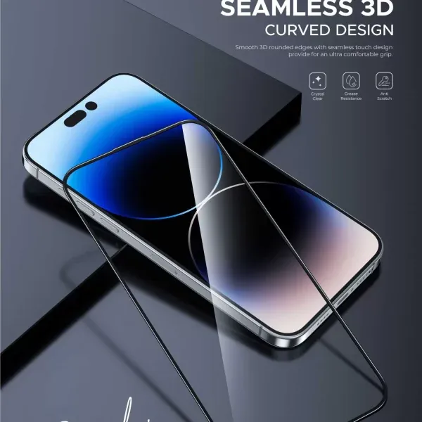 محافظ صفحه نمایش 3D HD-PET برای iPhone 15 Pro - Clear - برند گرین لاین Green lion