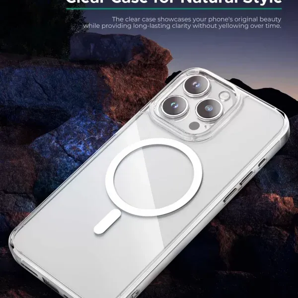 قاب گلس ای شفاف Magsafe برای iPhone 15 Pro Max - Clear - برند گرین لاین Green lion - تصویر 3