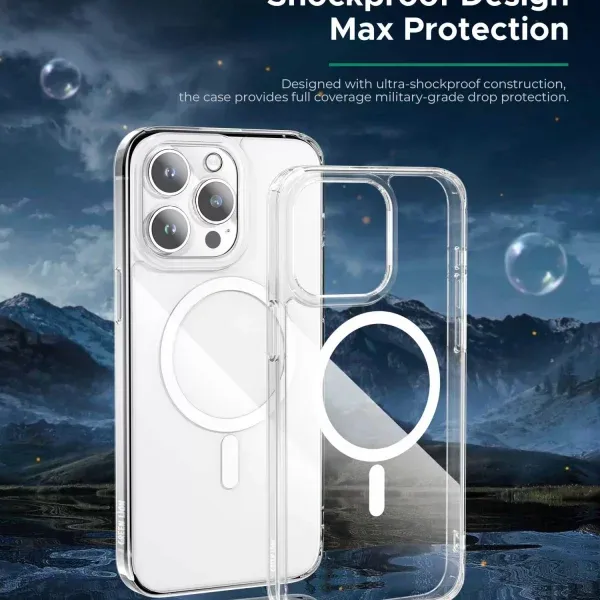 قاب گلس ای شفاف Magsafe برای iPhone 15 Pro Max - Clear - برند گرین لاین Green lion - تصویر 5