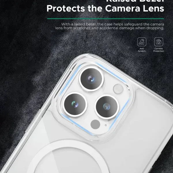 قاب گلس ای شفاف Magsafe برای iPhone 15 Pro Max - Clear - برند گرین لاین Green lion - تصویر 8