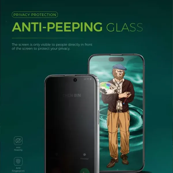 محافظ صفحه نمایش گرین لاین مدل Picasso 3D Privacy برای iphone 15 pro max - تصویر 3