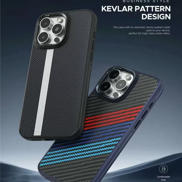 کیف Kevlar Designo برای iPhone 15 Pro Max -Titanium - برند گرین لاین Green lion - تصویر 5