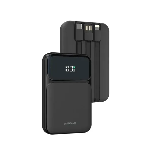 پاور بانک 10000MAH یکپارچه 3 در 1 با شارژر سریع بی سیم 15 واتی - BLA - برند گرین لاین Green lion