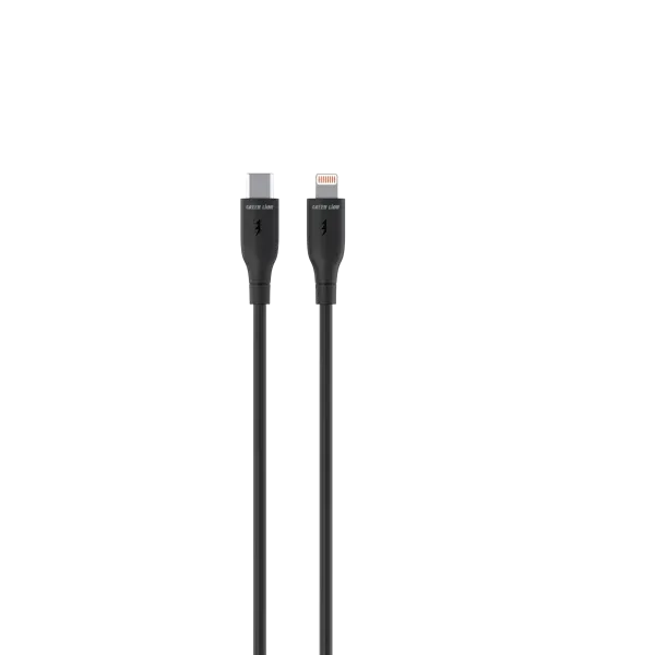 کابل پی وی سی USB-C به لایتنینگ 30 سانتی متر - مشکی - برند گرین لاین Green lion
