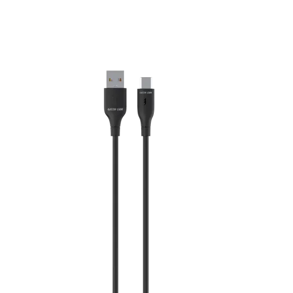 کابل PVC USB-A به USB-C 30 سانتی متر - مشکی - برند گرین لاین Green lion
