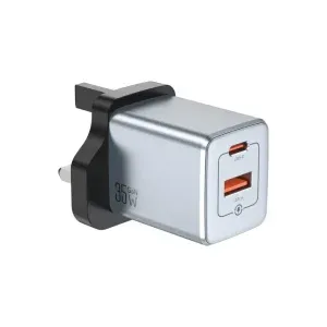 شارژر دیواری گرین لاین مدل GNGAN35WUK رنگ طوسی