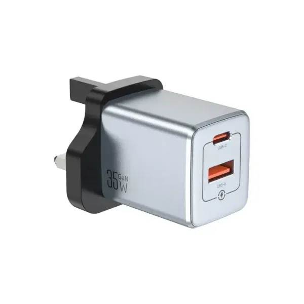 شارژر دیواری گرین لاین مدل GNGAN35WUK رنگ طوسی