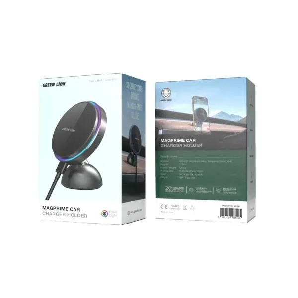 نگهدارنده شارژر ماشین MAGPRIME - مشکی - برند گرین لاین Green lion