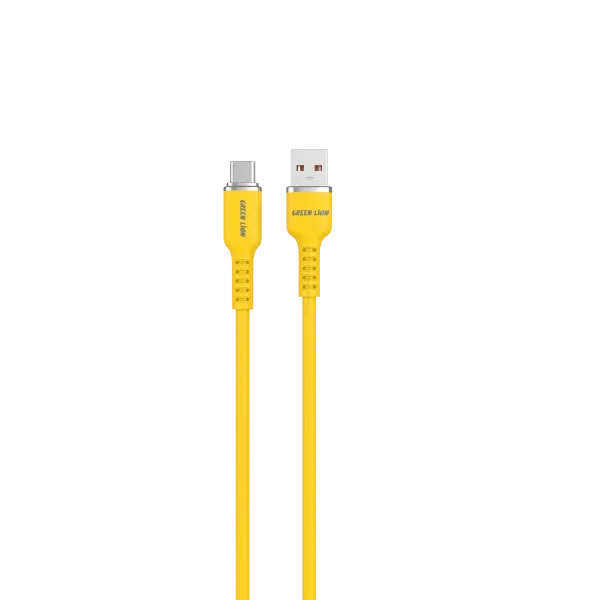 کابل سیلیکونی USB-A به USB-C - زرد - برند گرین لاین Green lion