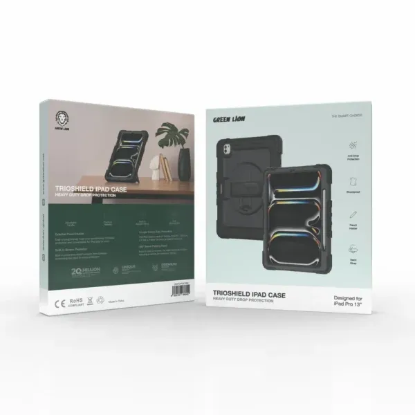 TRIOSHIELD IPAD PRO 13 CASE - مشکی - برند گرین لاین Green lion
