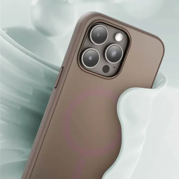 DUO LIQUID SILICON Case for iPhone 15 PROMAX - قهوه ای - برند گرین لاین Green lion