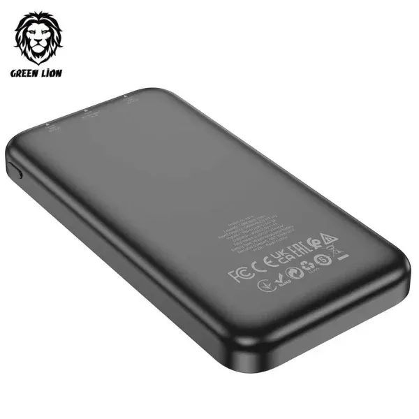 شارژر سبز رنگ PD 20W+QC 18W دو طرفه - مشکی - برند گرین لاین Green lion