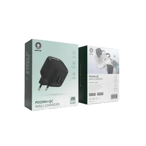 GREEN PD+QC 20W SIGNAL CHANNEL EU سبز تیره - برند گرین لاین Green lion