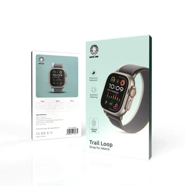 بند نایلونی TRAIL LOOP 42/44/45/49mm - سبز/خاکستری - برند گرین لاین Green lion