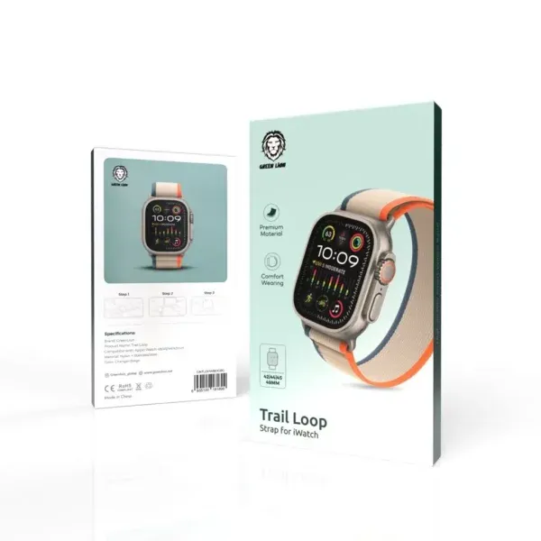 بند نایلونی TRAIL LOOP 42/44/45/49mm - نارنجی/بژ - برند گرین لاین Green lion