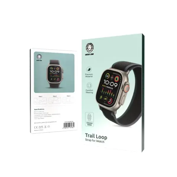 بند نایلونی TRAIL LOOP 42/44/45/49mm - آبی/مشکی - برند گرین لاین Green lion