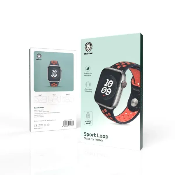 بند سیلیکونی SPORT LOOP 42/44/45/49mm - BLUE FLAME - برند گرین لاین Green lion