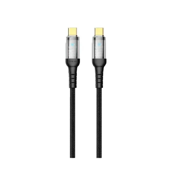 کابل Type-c گرین لاین مدل Transparent LED 60W