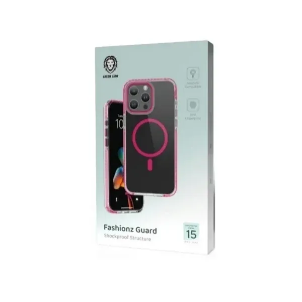 کیف محافظ MAGSAFE FASHIONZ IPHONE 15PRO MAX - PINK - برند گرین لاین Green lion
