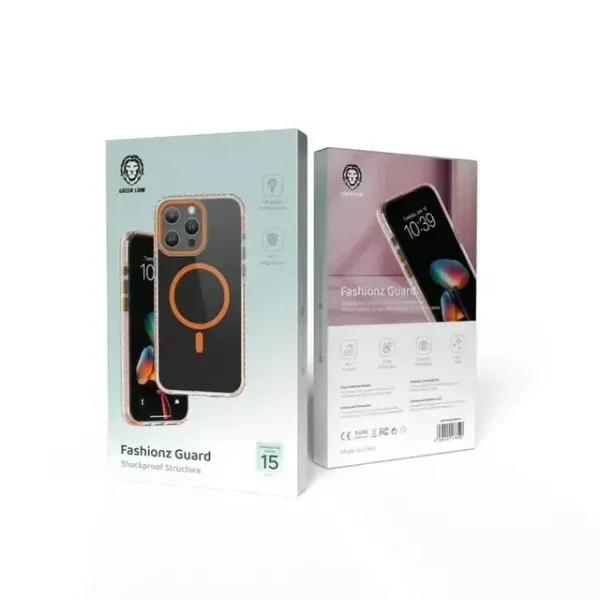 MAGSAFE FASHIONZ GUARD CASE IPHONE 15PRO - نارنجی - برند گرین لاین Green lion