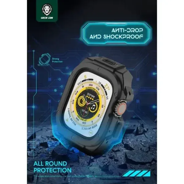 کیف اولترا برای اپل واچ 49 میلی متری - مشکی - برند گرین لاین Green lion