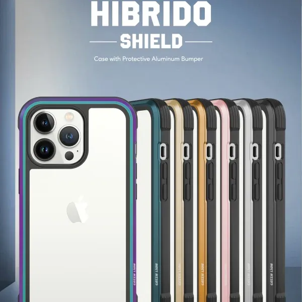 قاب محافظ HIBRIDO سبز برای آیفون 13 (6.1 اینچ) - نقره ای - برند گرین لاین Green lion