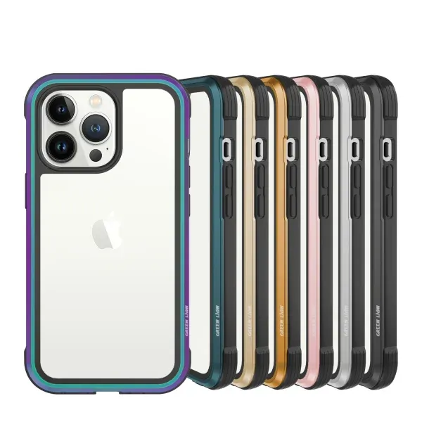 قاب محافظ HIBRIDO سبز برای iPhone 13 PRO MAX (6.7 اینچ) - SUNSET GOLD - برند گرین لاین Green lion