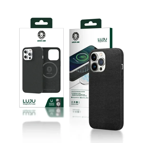 کیف چرمی LUJU MAGSAFE سبز برای iPhone 13 PRO MAX (6.7 اینچ) - آبی - برند گرین لاین Green lion
