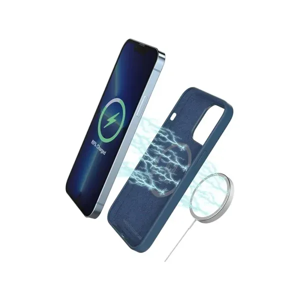 قاب سیلیکونی GREEN LUSSO MAGSAFE 360 برای iPhone 13 PRO (6.1 اینچ) - آبی - برند گرین لاین Green lion