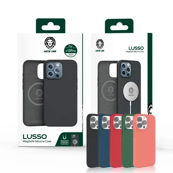 قاب سیلیکونی GREEN LUSSO MAGSAFE 360 برای IPHONE 13 PRO (6.1 اینچ) - مشکی - برند گرین لاین Green lion