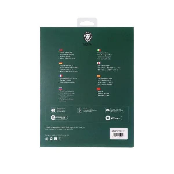 جعبه ضد ضربه سبز برای اپل آی پد 9.7 اینچی 2018 - مشکی - برند گرین لاین Green lion