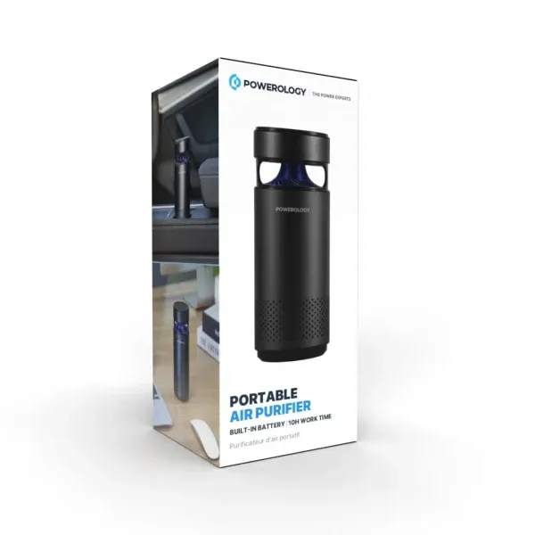 دستگاه تصفیه هوا مینی قابل حمل با استرلیزاسیون LED UVC - BALCK - برند پاورولوژی Powerology