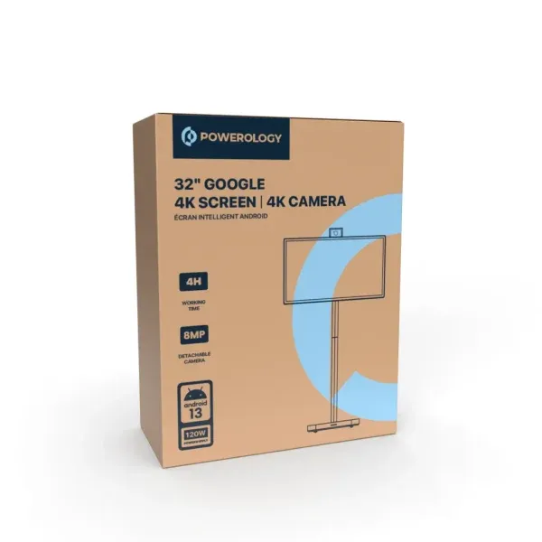 تبلت ANDROID 32 اینچی UHD 60 هرتزی با پایه 8 + 128 گیگابایت - طلایی - برند پاورولوژی Powerology