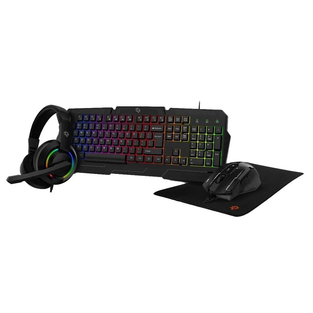 Porodo Gaming 4 in 1 Combo with Keyboard, Headphone, Mouse and Mouse Pad ست گیمینگ پرودو مدل PDX221
