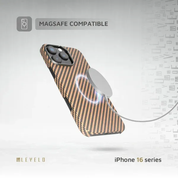 SERGEI 1500D ARAMID FIBER CASE برای iPhone 16 PRO MAX - DESERT ROSE - برند لِوِلو Levelo