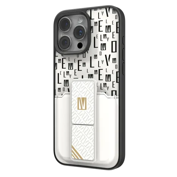 CASE GRIPSTAND MORPHIX با نگهدارنده کارت برای IPHONE 16 PRO - WHITE - برند لِوِلو Levelo