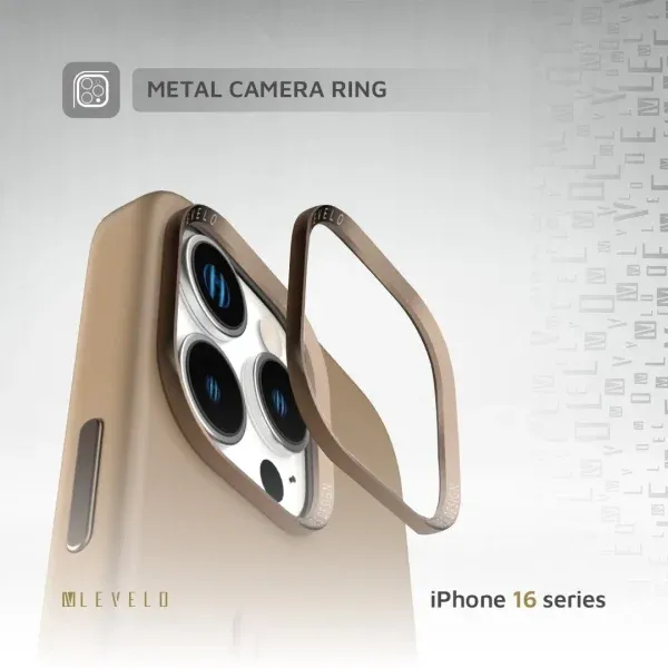کیف سیلیکونی MORPHIX با دستگیره چرمی برای iPhone 16 PRO MAX-ROSE GOLD - برند لِوِلو Levelo